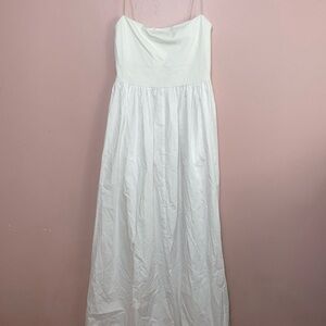 Revolve Enza Costa White Cotton Poplin Maxi Dress M